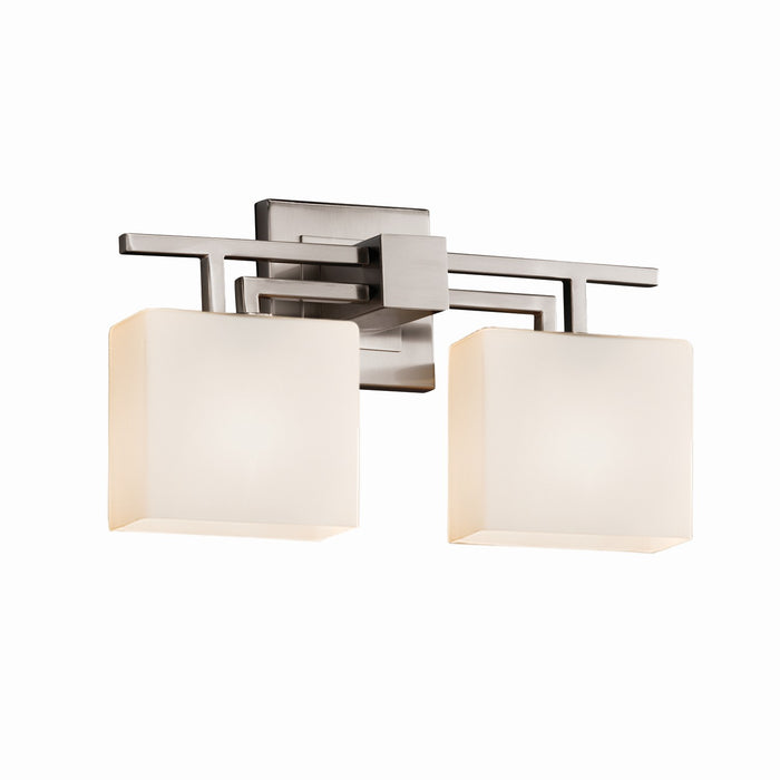 Justice Designs FSN-8702-55-OPAL-NCKL Two Light Bath Bar, Brushed Nickel