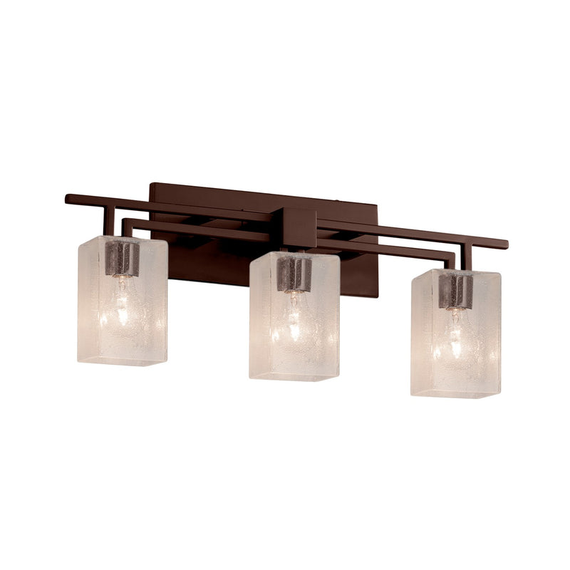 Justice Designs FSN-8703-15-SEED-DBRZ Three Light Bath Bar, Dark Bronze