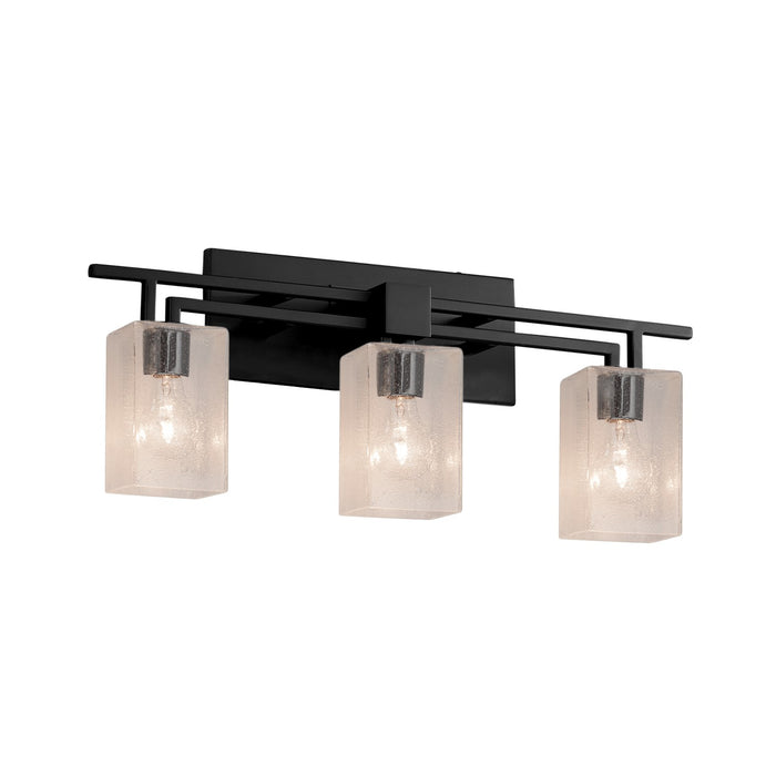 Justice Designs FSN-8703-15-SEED-MBLK Three Light Bath Bar, Matte Black