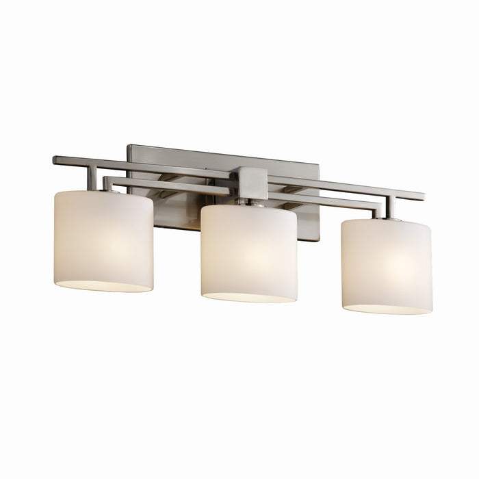 Justice Designs FSN-8703-30-OPAL-NCKL Three Light Bath Bar, Brushed Nickel