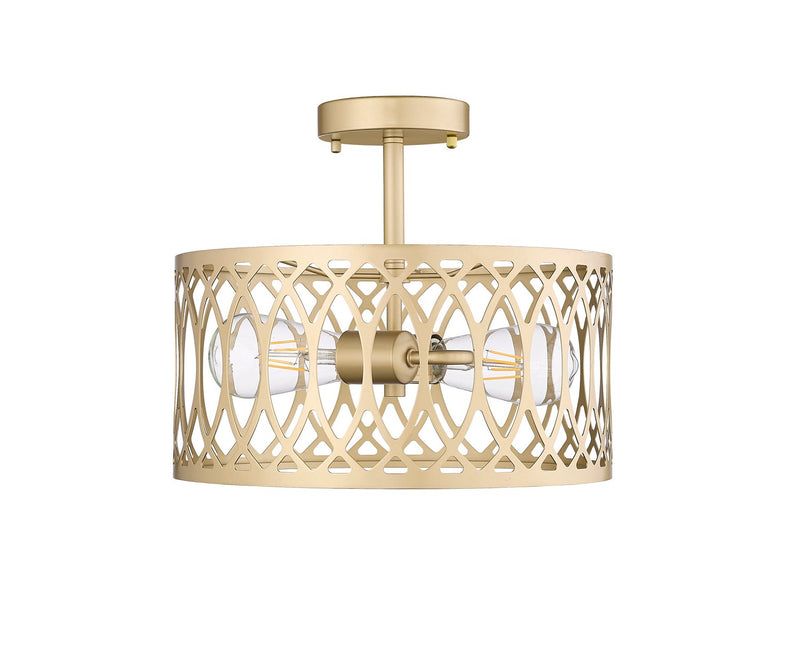 Millennium 4212-PMG One Light Semi-Flush Mount, Painted Modern Gold