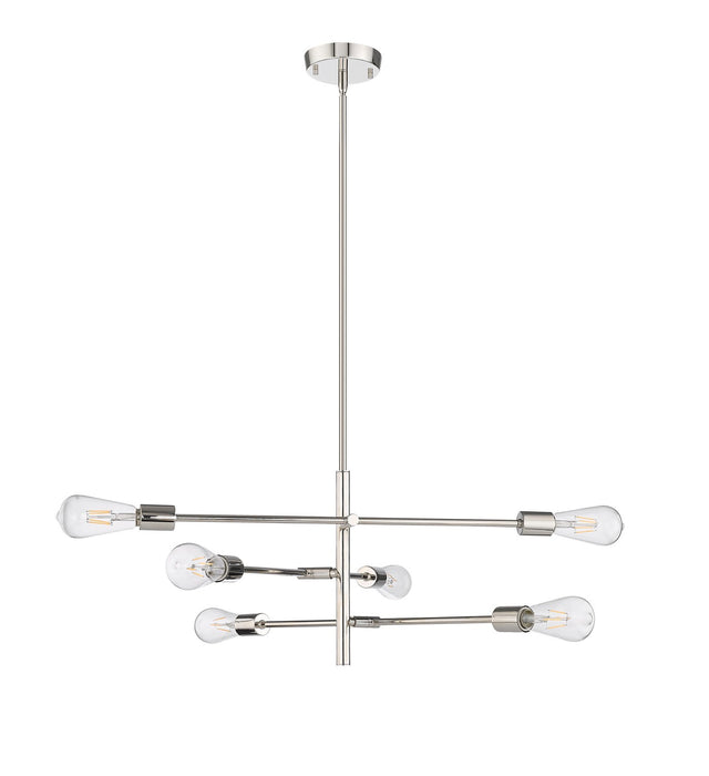 Millennium 4246-PN Six Light Chandelier, Polished Nickel