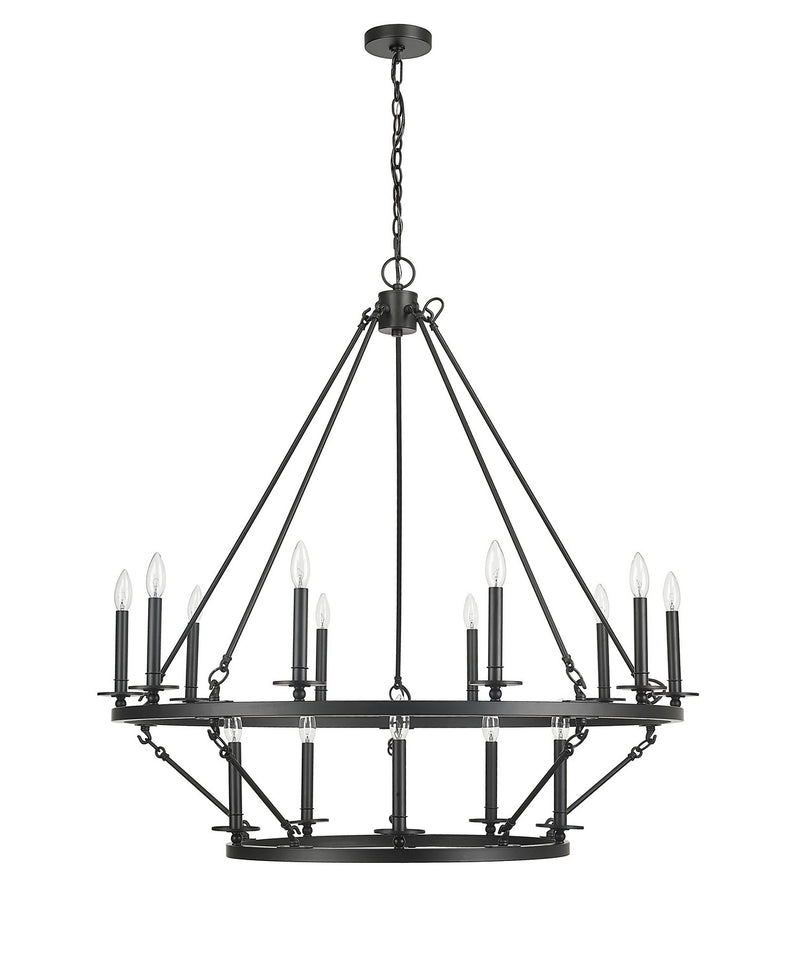 Millennium 46715-MB 15 Light Chandelier, Matte Black