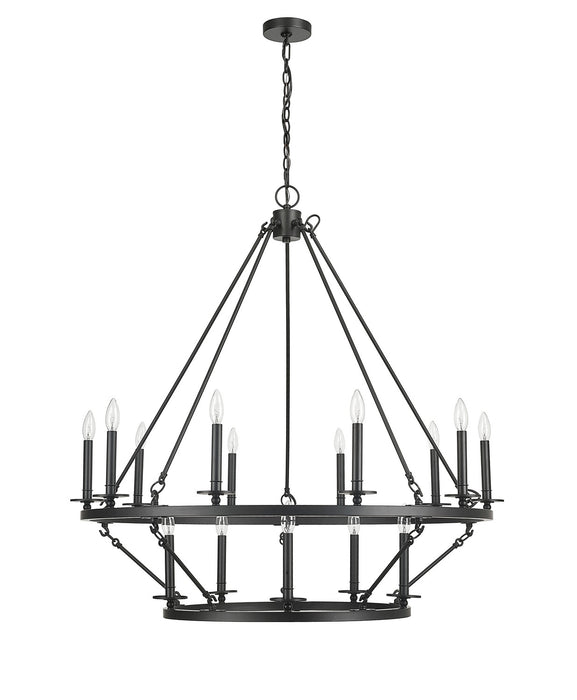 Millennium 46715-MB 15 Light Chandelier, Matte Black
