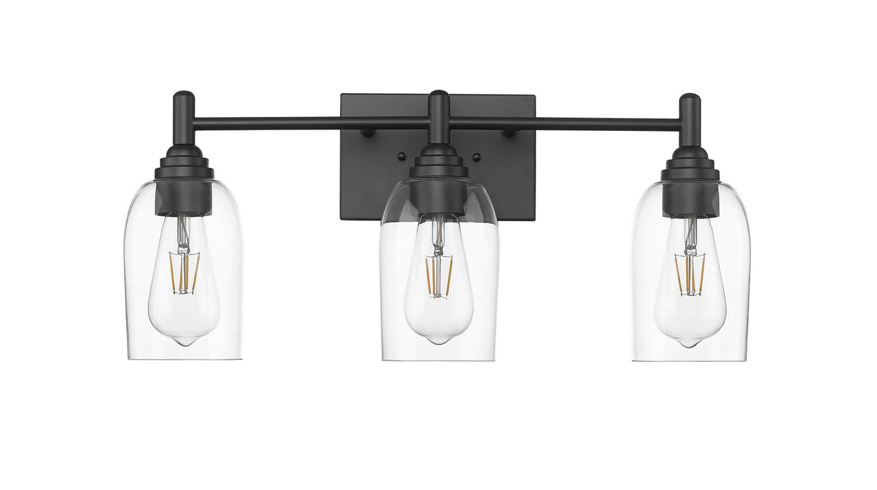 Millennium 4993-MB Three Light Vanity, Matte Black