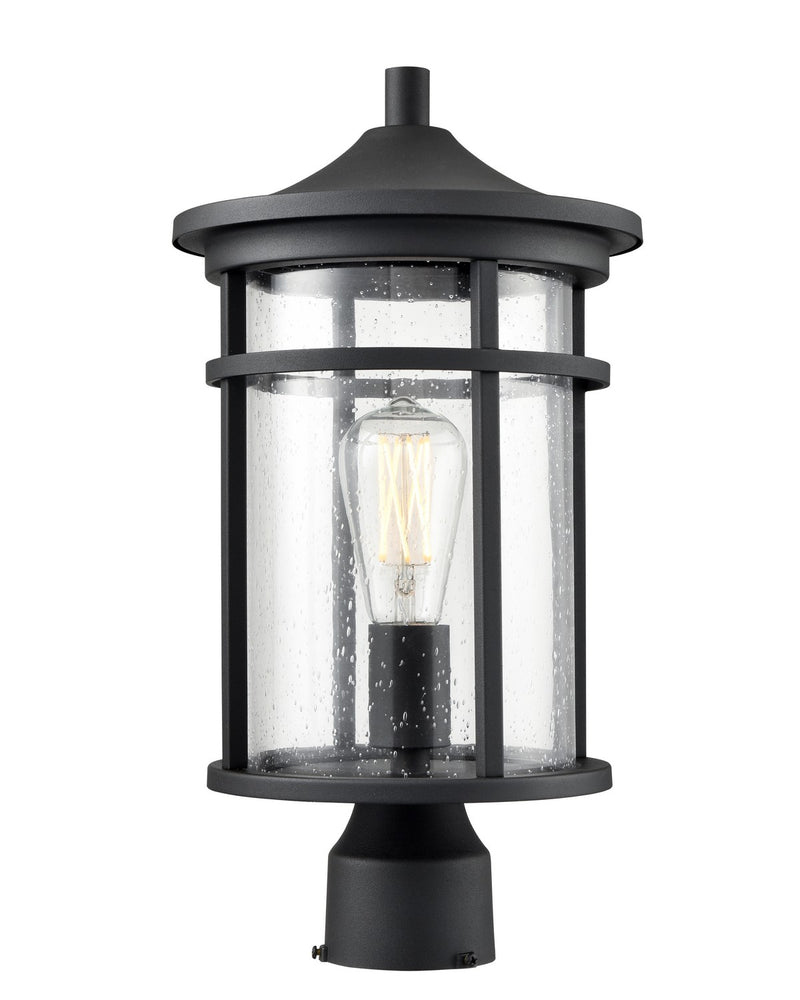 Millennium 91331-TBK One Light Outdoor Post Lantern, Textured Black