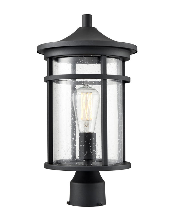 Millennium 91331-TBK One Light Outdoor Post Lantern, Textured Black