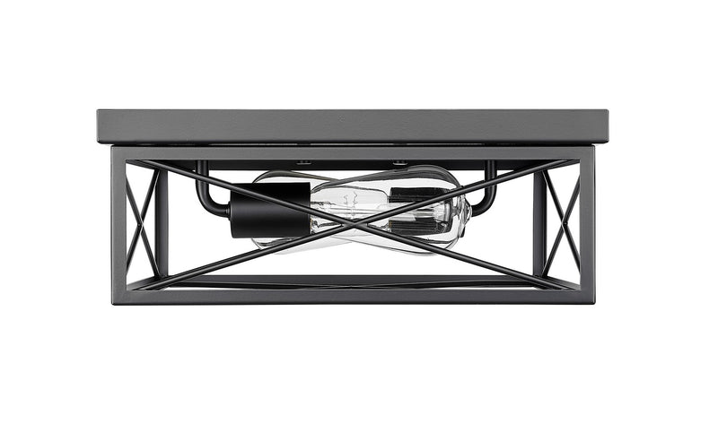 Millennium 94102-MB Two Light Flushmount, Matte Black