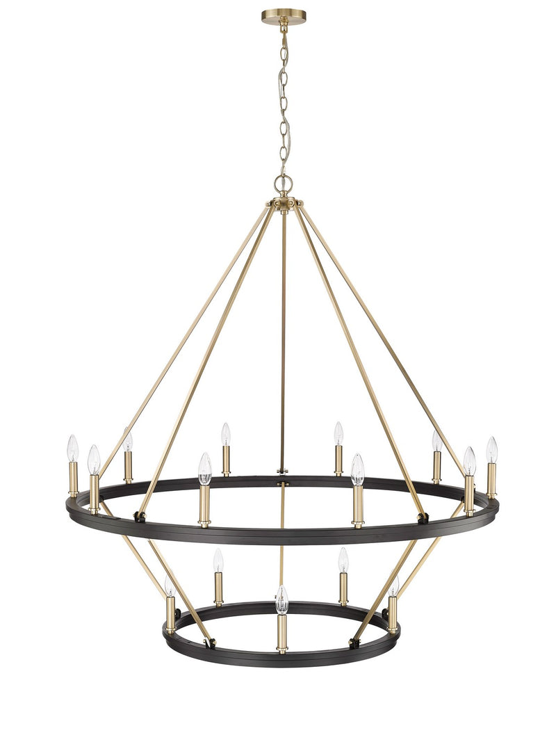 Millennium 95015-MB/MG 15 Light Chandelier, Matte Black / Modern Gold