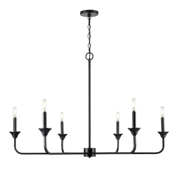 Millennium 97426-MB Six Light Chandelier, Matte Black