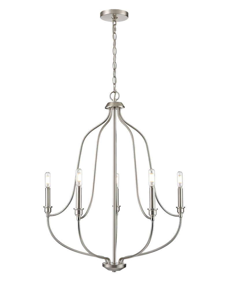 Millennium 98005-BN Five Light Chandelier, Brushed Nickel