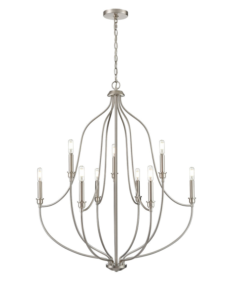 Millennium 98009-BN Nine Light Chandelier, Brushed Nickel