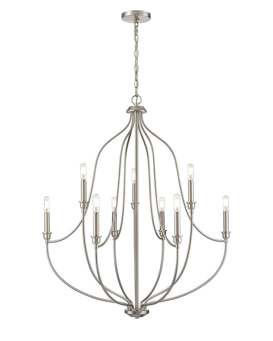 Millennium 98009-BN Nine Light Chandelier, Brushed Nickel