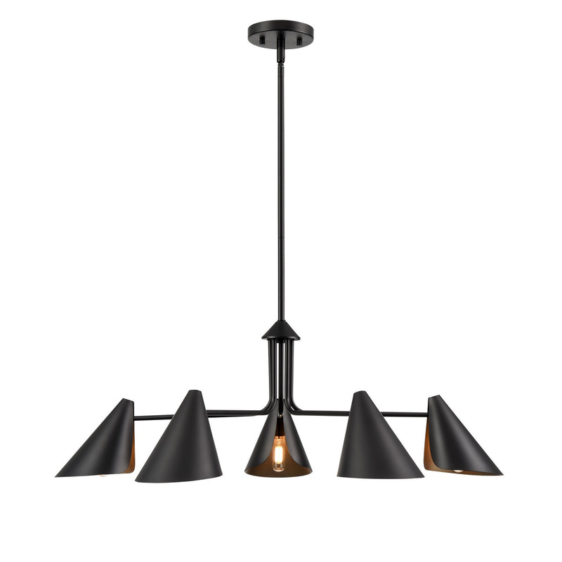 Millennium 99005-MB Five Light Chandelier, Matte Black