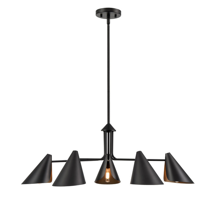 Millennium 99005-MB Five Light Chandelier, Matte Black