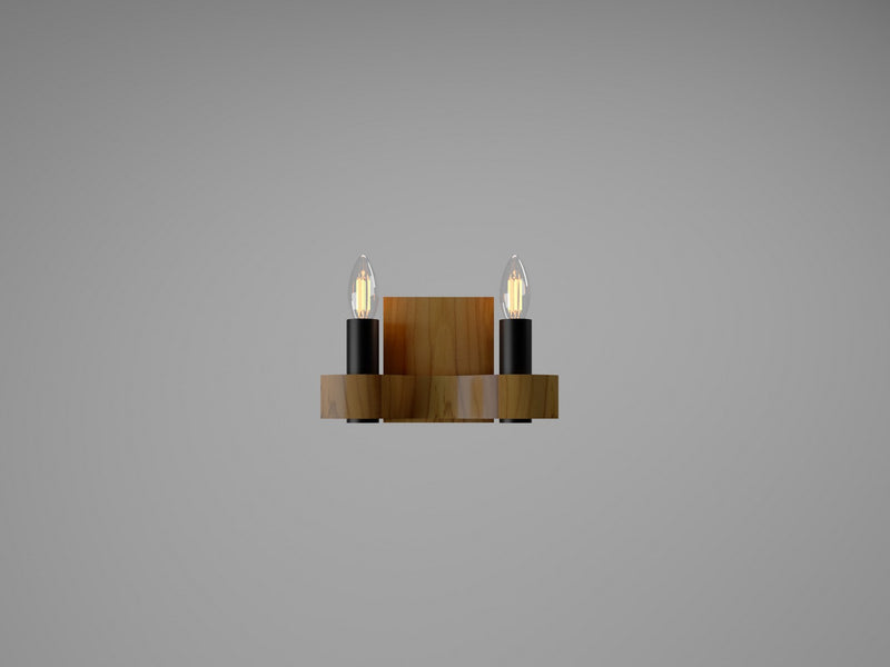 Accord Lighting 4203.12 Two Light Wall Lamp, Teak
