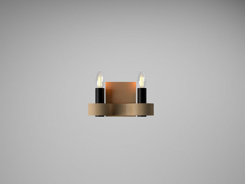 Accord Lighting 4203.34 Two Light Wall Lamp, Maple