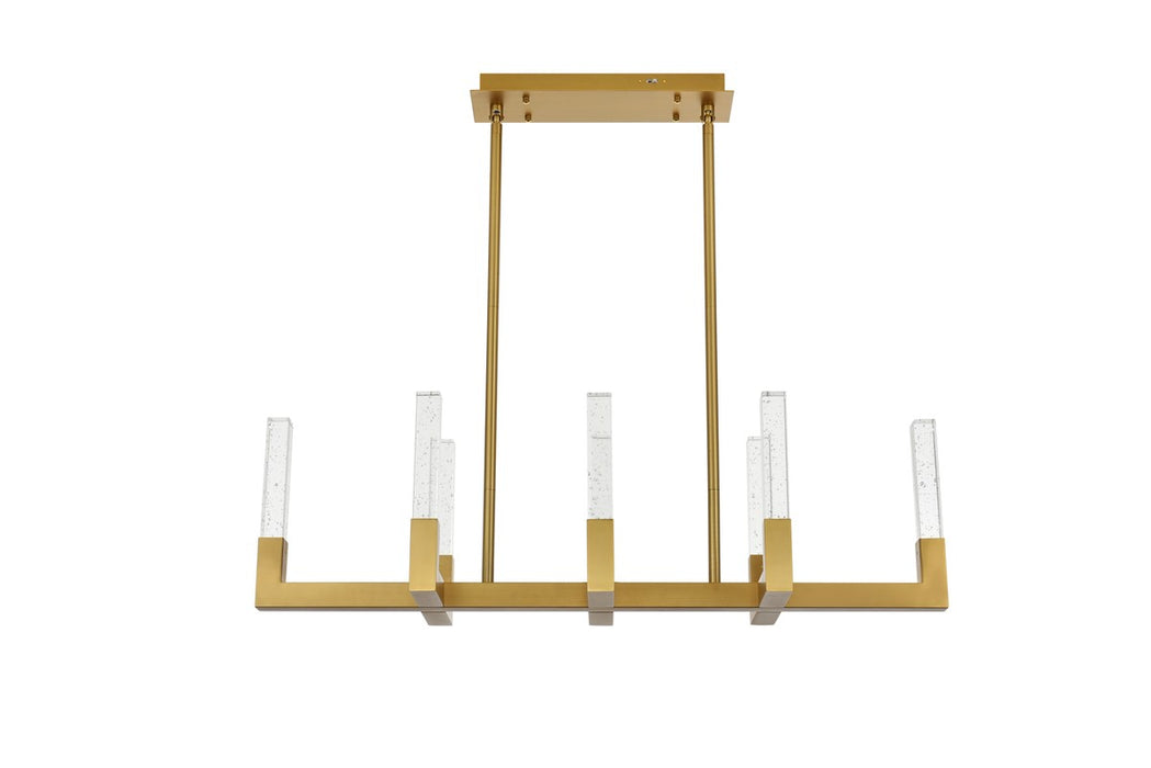 Elegant Lighting 1030G42SG LED Pendant, Satin Gold