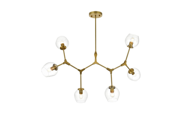 Elegant Lighting 1712G49BR Six Light Chandelier, Brass