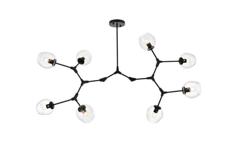 Elegant Lighting 1712G61BK Eight Light Chandelier, Black