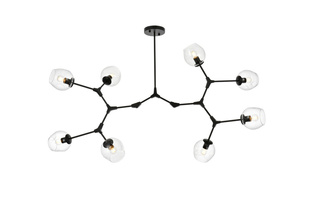 Elegant Lighting 1712G61BK Eight Light Chandelier, Black