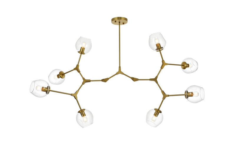 Elegant Lighting 1712G61BR Eight Light Chandelier, Brass