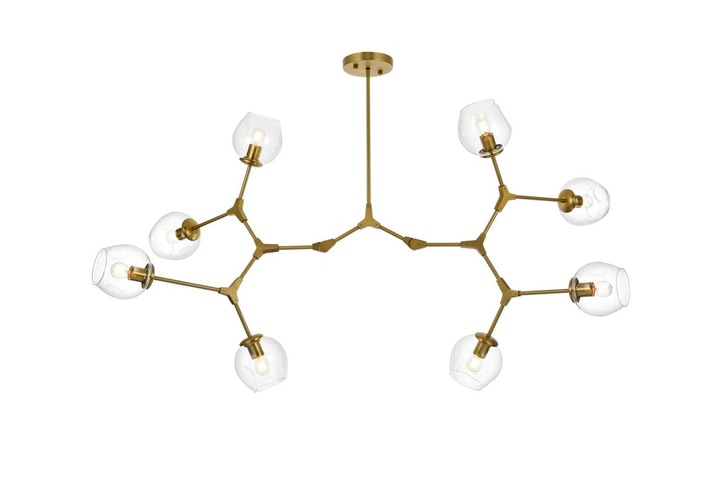 Elegant Lighting 1712G61BR Eight Light Chandelier, Brass