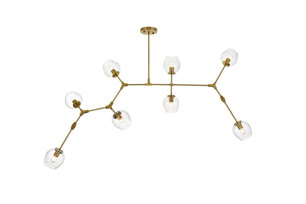 Elegant Lighting 1712G74BR Eight Light Chandelier, Brass