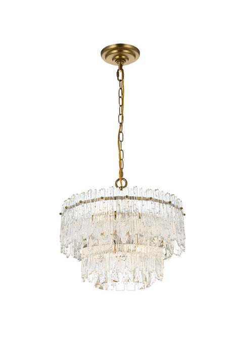 Elegant Lighting 1780D15SG Four Light Pendant, Satin Gold