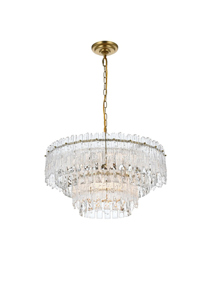 Elegant Lighting 1780D21SG Six Light Pendant, Satin Gold