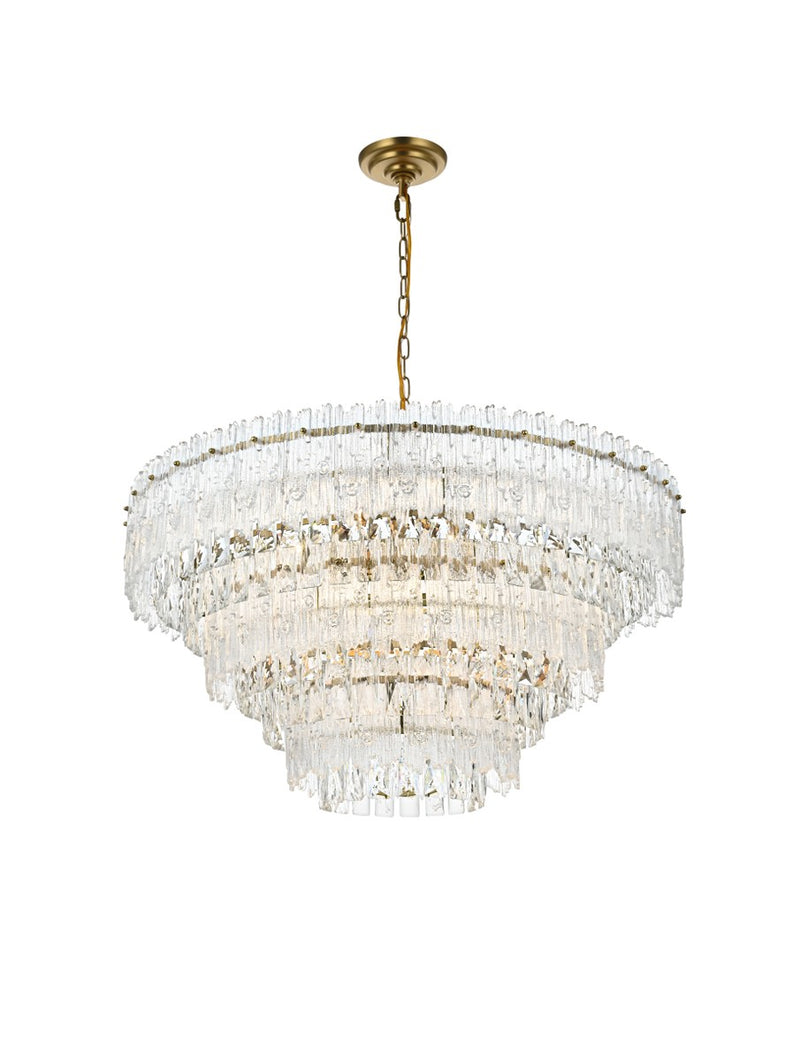 Elegant Lighting 1780D31SG Ten Light Pendant, Satin Gold