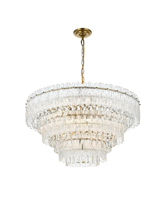 Elegant Lighting 1780D31SG Ten Light Pendant, Satin Gold