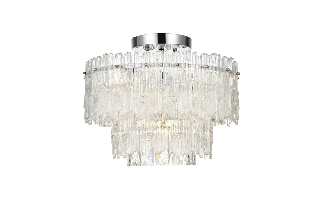 Elegant Lighting 1780F15C Four Light Flush Mount, Chrome