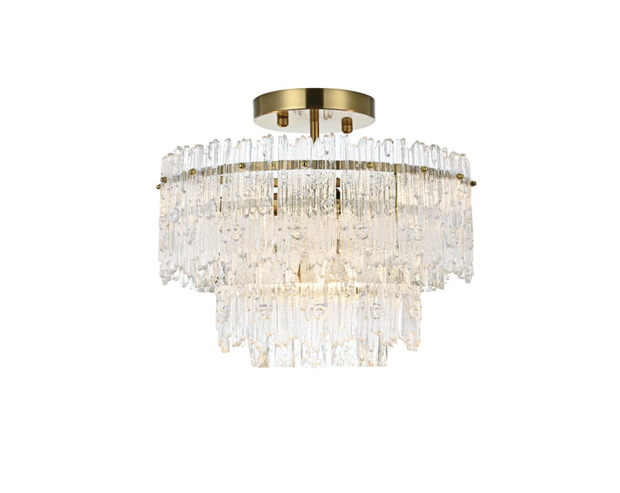 Elegant Lighting 1780F15SG Four Light Flush Mount, Satin Gold