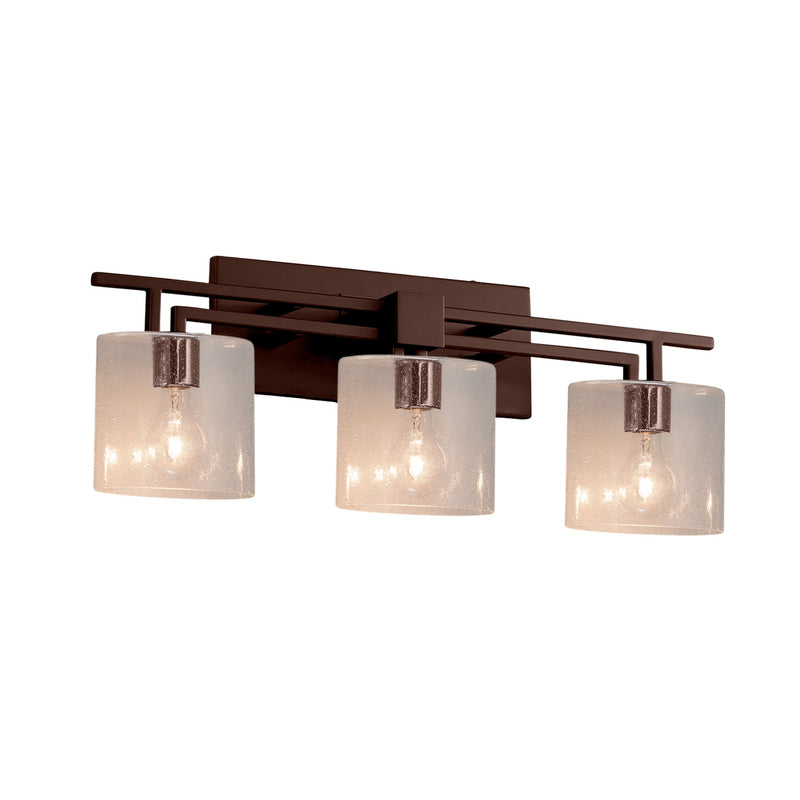 Justice Designs FSN-8703-30-SEED-DBRZ Three Light Bath Bar, Dark Bronze
