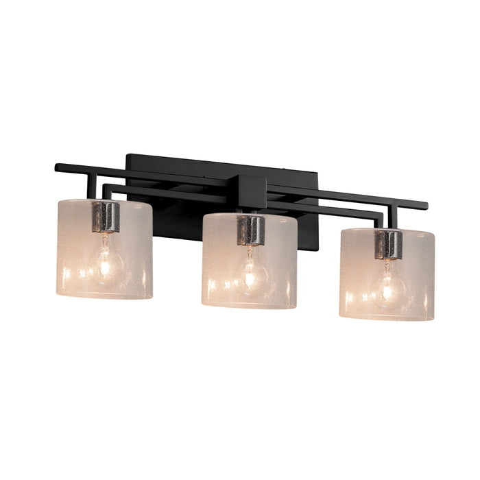Justice Designs FSN-8703-30-SEED-MBLK Three Light Bath Bar, Matte Black