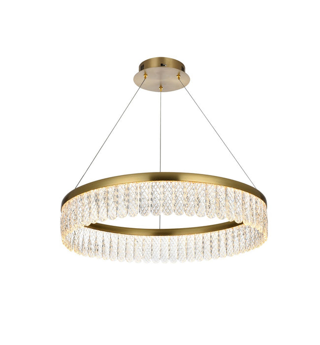 Elegant Lighting 2060D24SG LED Chandelier, Satin Gold