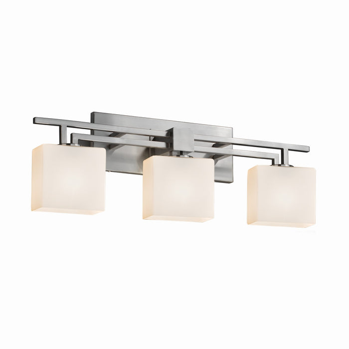 Justice Designs FSN-8703-55-OPAL-NCKL Three Light Bath Bar, Brushed Nickel