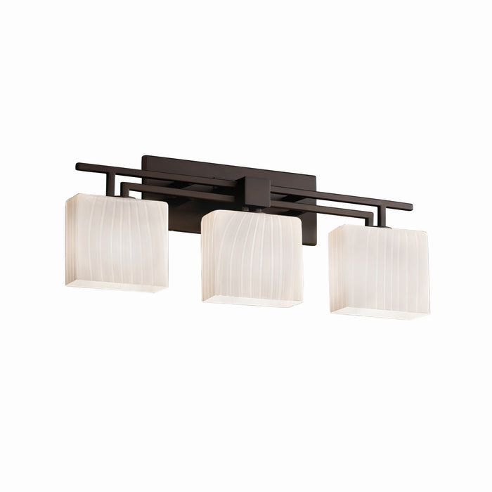 Justice Designs FSN-8703-55-RBON-DBRZ Three Light Bath Bar, Dark Bronze