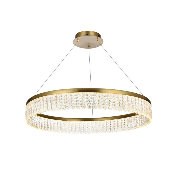 Elegant Lighting 2060D32SG LED Chandelier, Satin Gold