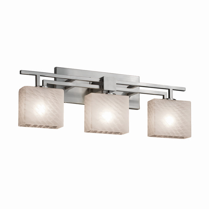 Justice Designs FSN-8703-55-WEVE-NCKL Three Light Bath Bar, Brushed Nickel