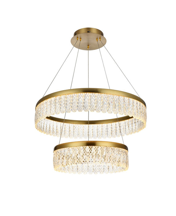 Elegant Lighting 2060G24SG LED Chandelier, Satin Gold