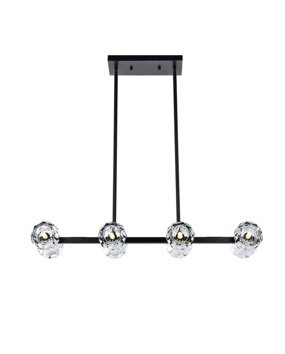 Elegant Lighting 3505D31BK Eight Light Pendant, Black