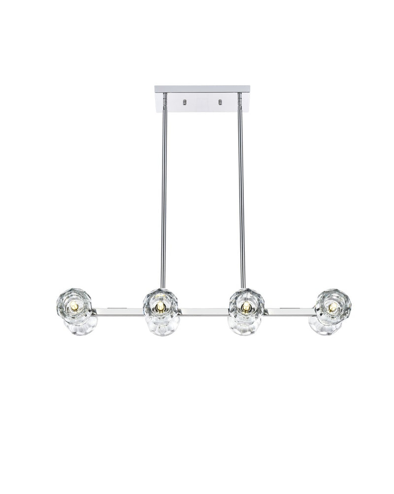 Elegant Lighting 3505D31C Eight Light Pendant, Chrome
