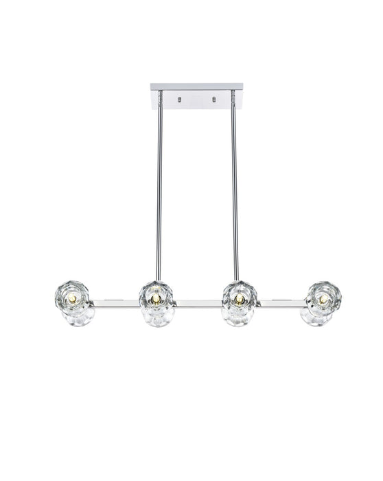 Elegant Lighting 3505D31C Eight Light Pendant, Chrome