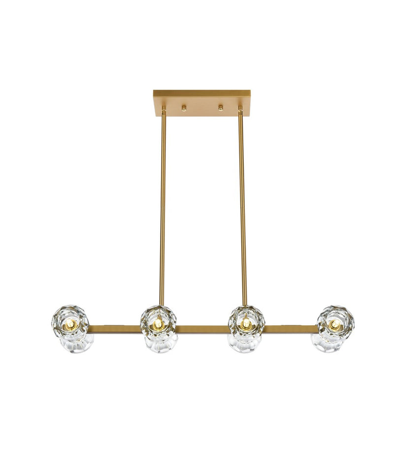Elegant Lighting 3505D31SG Eight Light Pendant, Satin Gold