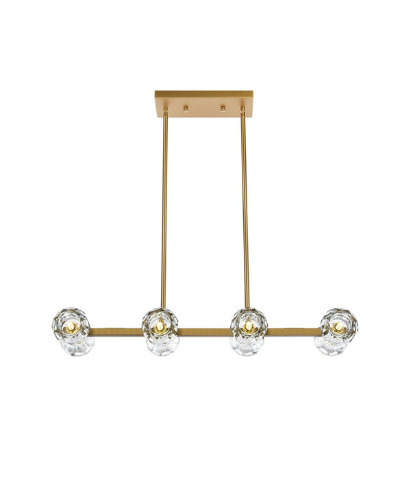 Elegant Lighting 3505D31SG Eight Light Pendant, Satin Gold