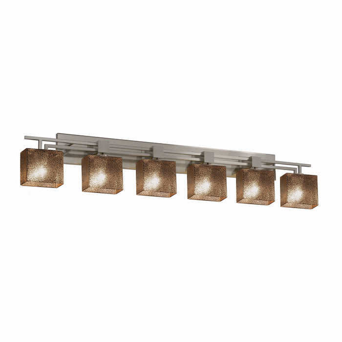 Justice Designs FSN-8706-55-MROR-NCKL Six Light Bath Bar, Brushed Nickel