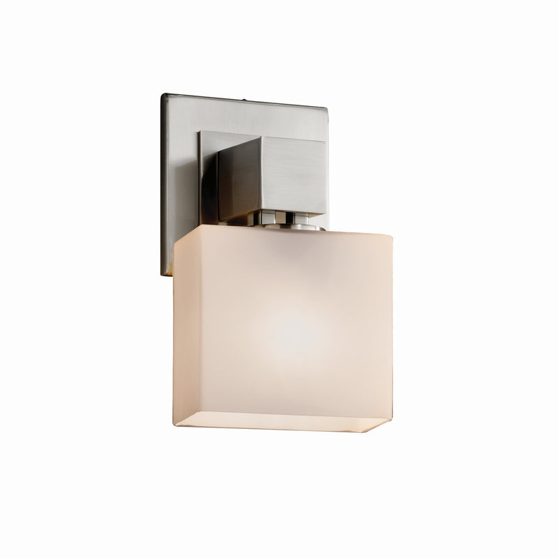 Justice Designs FSN-8707-55-OPAL-NCKL One Light Wall Sconce, Brushed Nickel