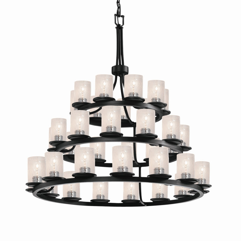 Justice Designs FSN-8712-10-SEED-MBLK 36 Light Chandelier, Matte Black